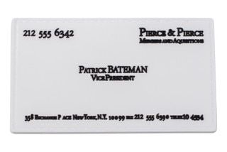 Violent Little Machine Shop Patrick Bateman Business Card is a rectangular morale patch made of PVC rubber